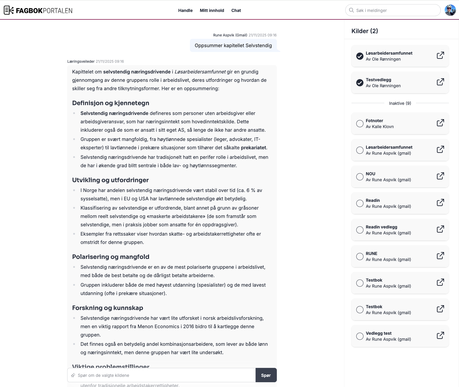Oversikt over skjermbilder av lesing og chat